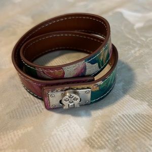 Patricia Nash floral leather wrap bracelet s/m